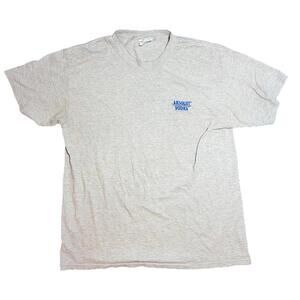 Hanes Beefy ABSOLUT VODKA Size Large Medium T-Shirt 100 Vintage Y2K Gray Stitch